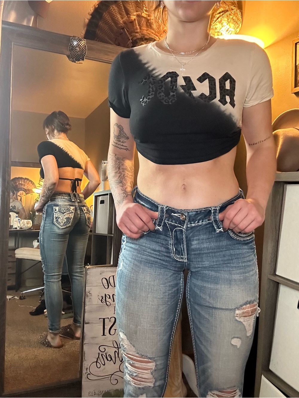 Deli Rock Revival Ankle Skinny Jeans